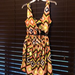 Bar III Printed Dress, Open Back